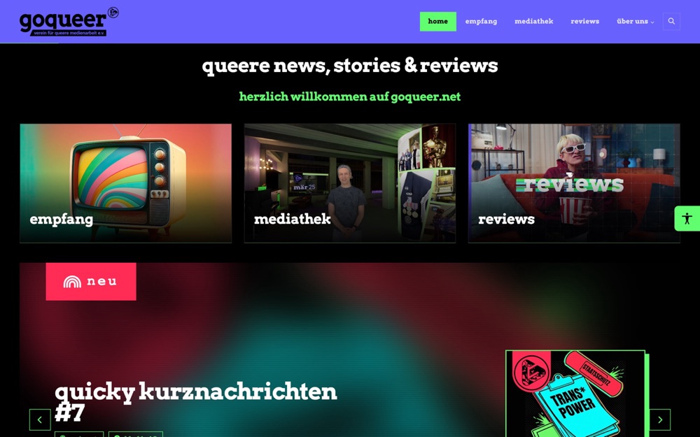 Startseite von goqueer.net