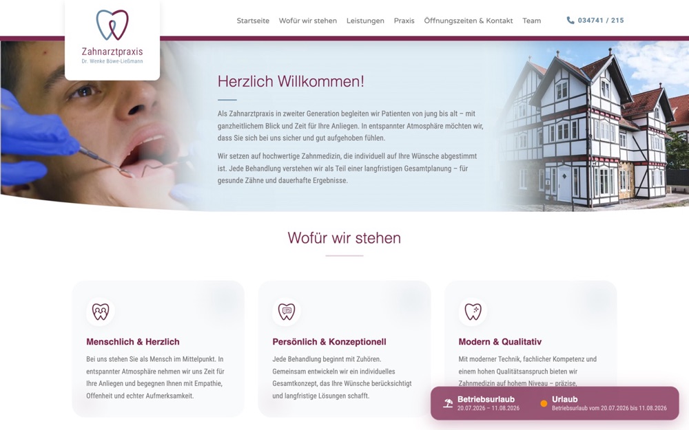 Startseite von Zahnarztpraxis Hoym